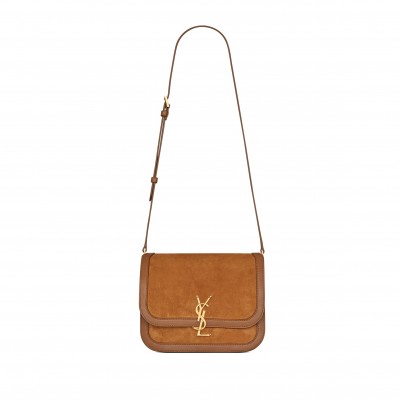 YSL SOLFERINO MEDIUM SATCHEL IN NUBUCK SUEDE 635025763464 (22*18*5cm)
